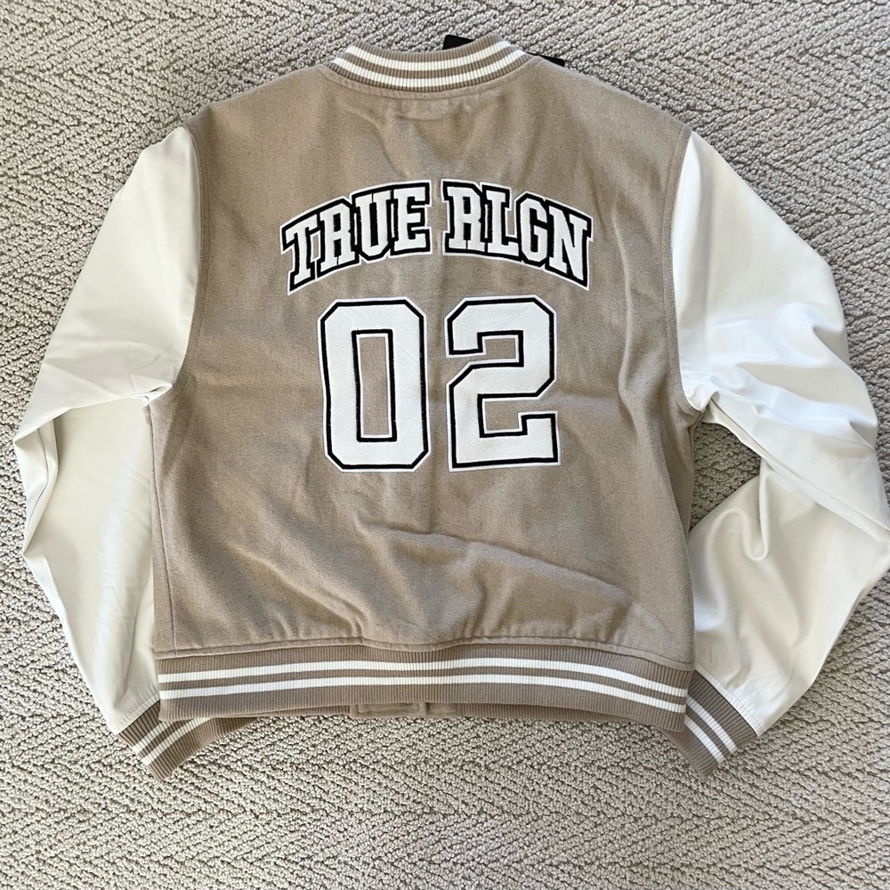 True Religion Women’s TRUE TEAM VARSITY JACKET Sz. L NEW 600011 MSRP $239